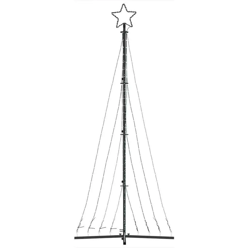 LED Christmas Tree Cold White 240cm 447 Lights 8 Effects Indoor Outdoor