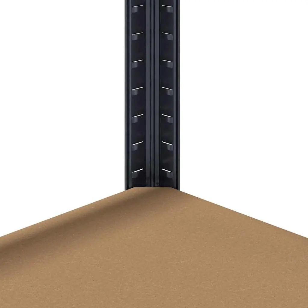 4-Layer Storage Shelf Anthracite Steel Frame Engineered Wood Adjustable Height