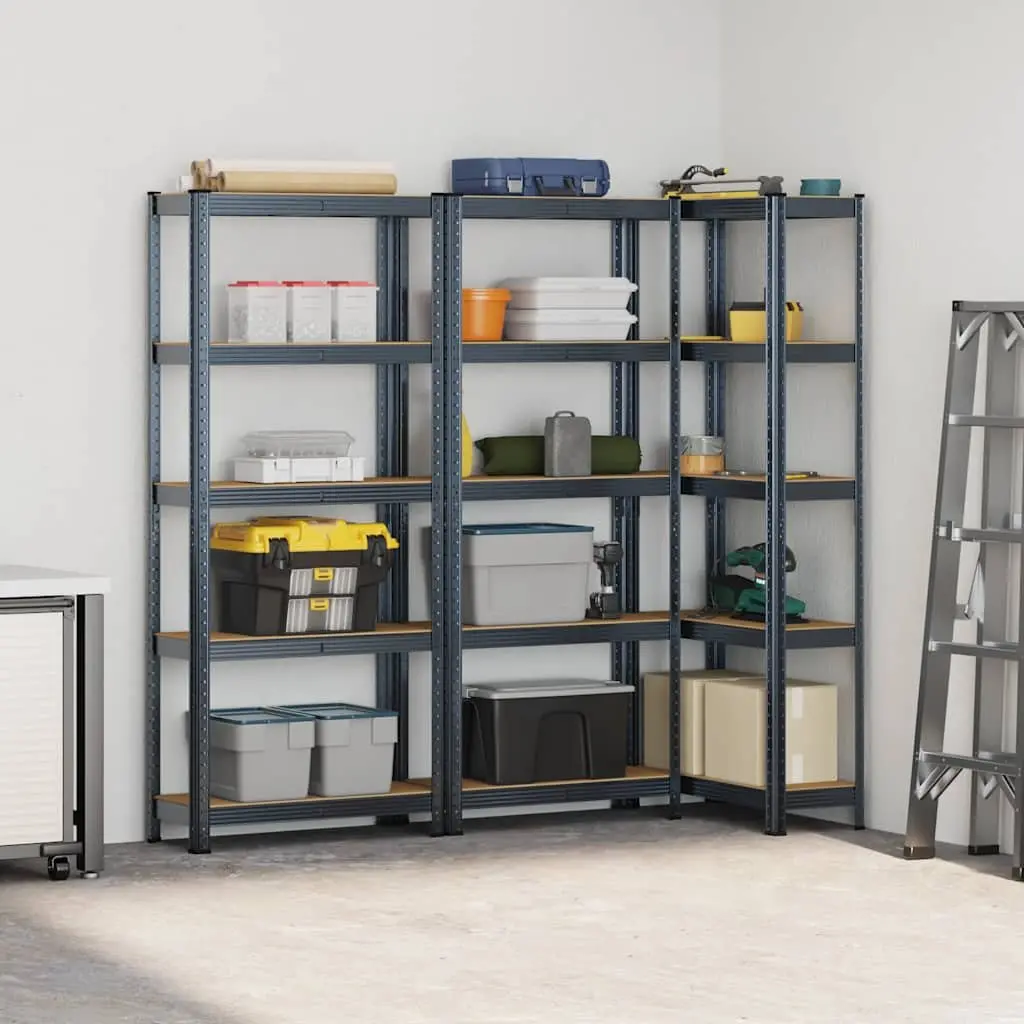 Industrial Storage Shelves 5-Layer Steel Engineered Wood Garage Shelving Unit