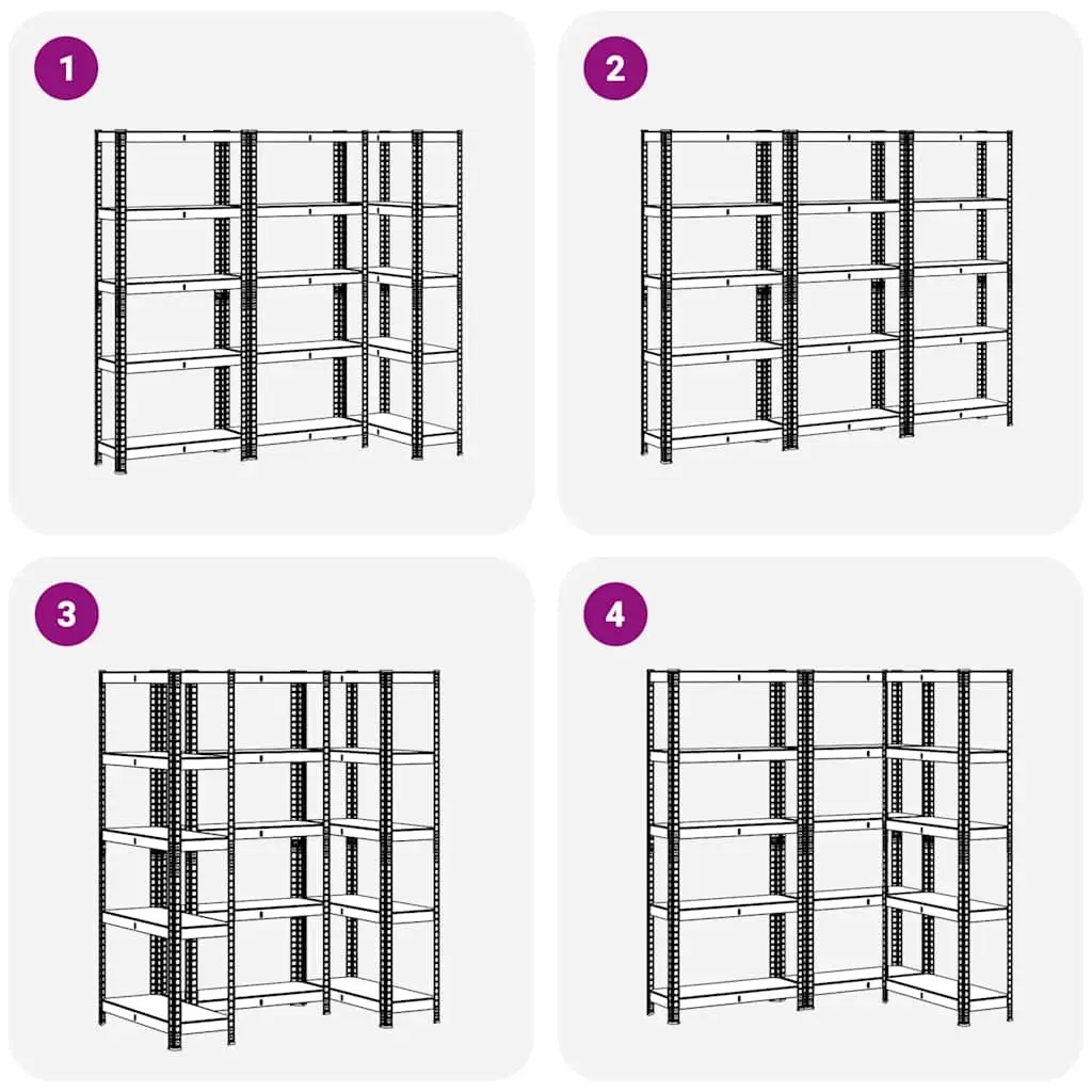 Industrial Storage Shelves 5-Layer Steel Engineered Wood Garage Shelving Unit