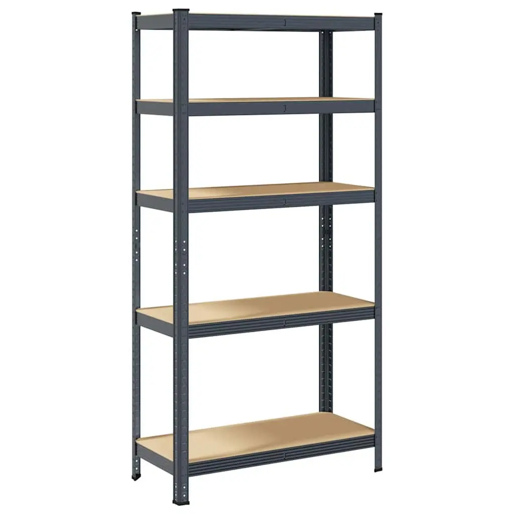 5-Layer Storage Shelf Anthracite Steel Engineered Wood Height Adjustable