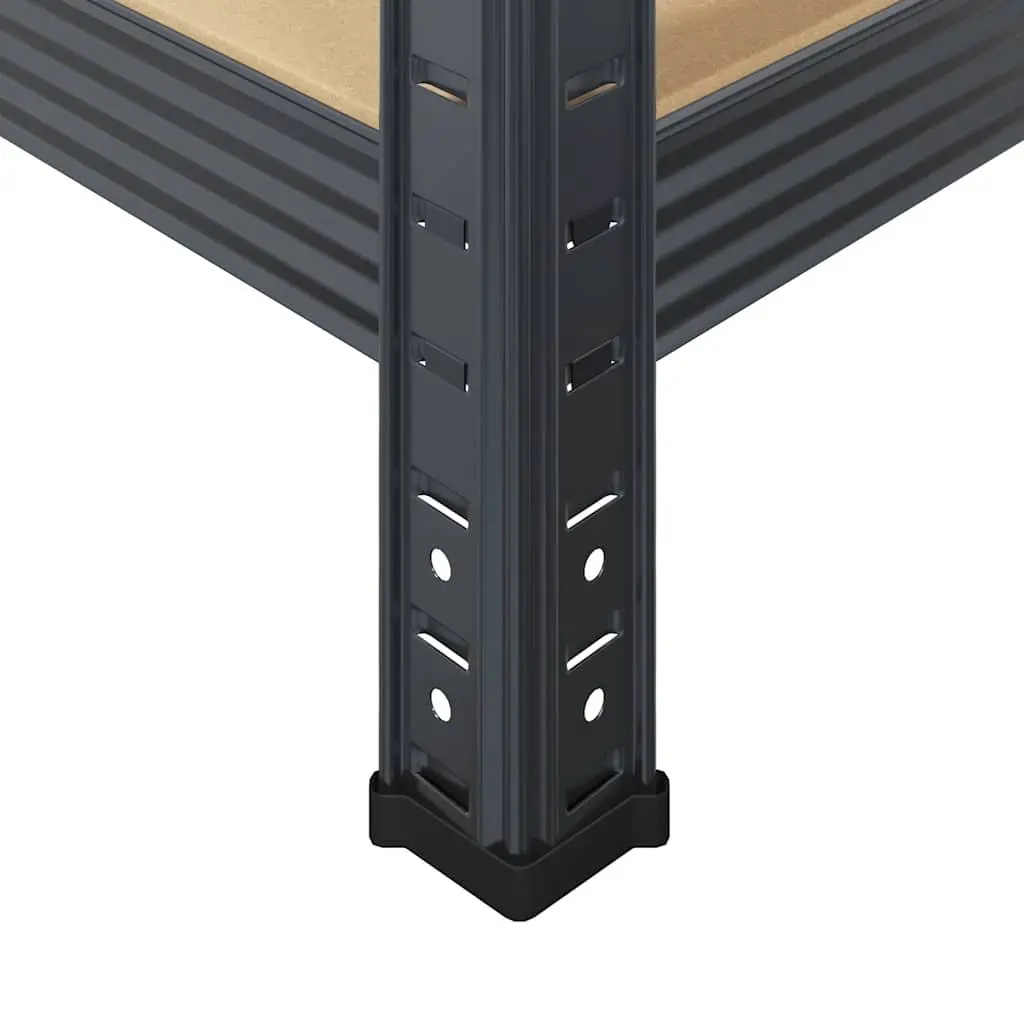 5-Layer Storage Shelves Anthracite Steel Frame Engineered Wood Height Adjustable 2pc