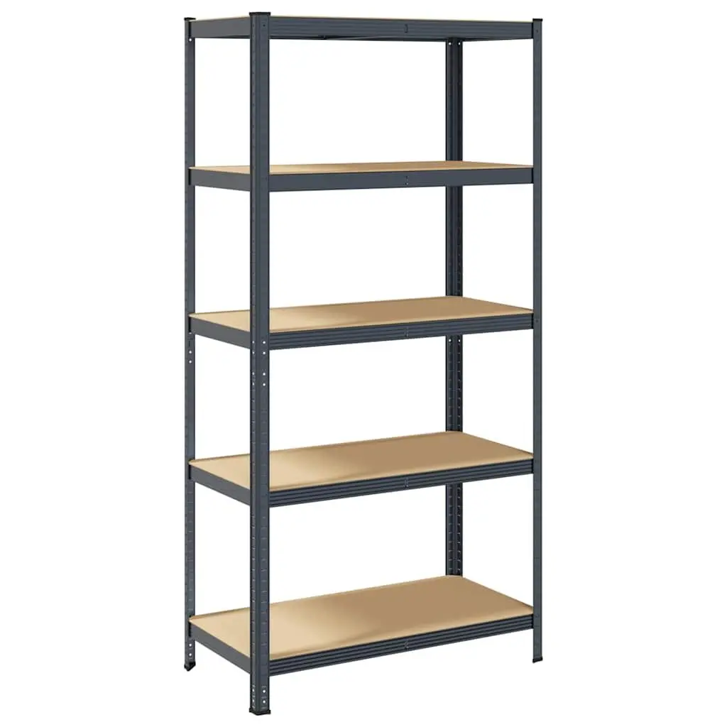 5-Layer Industrial Storage Shelf Anthracite Steel Engineered Wood Garage