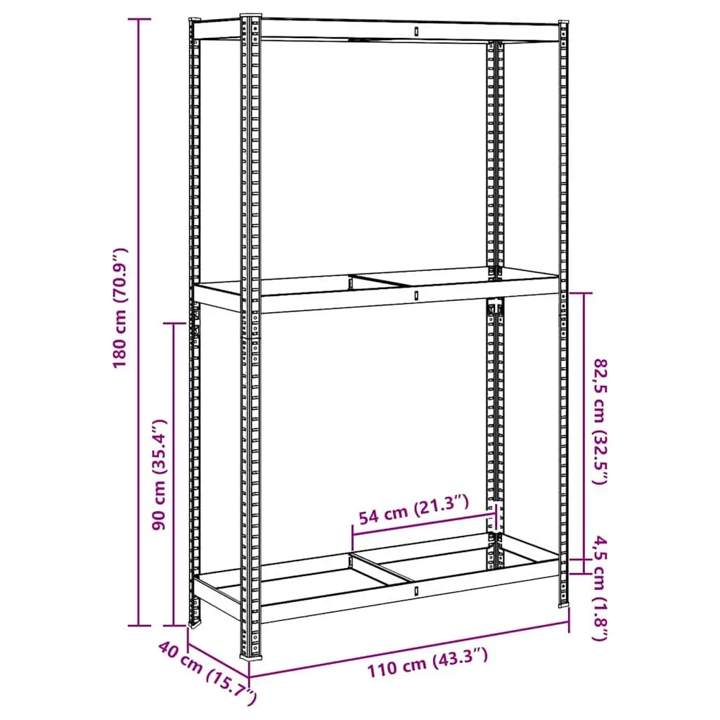 2-Layer Tyre Shelf Silver Steel Height Adjustable Durable Storage Rack