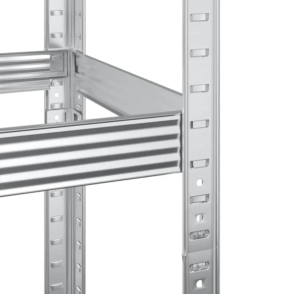 2-Layer Tyre Shelf Silver Steel Height Adjustable Durable Storage Rack