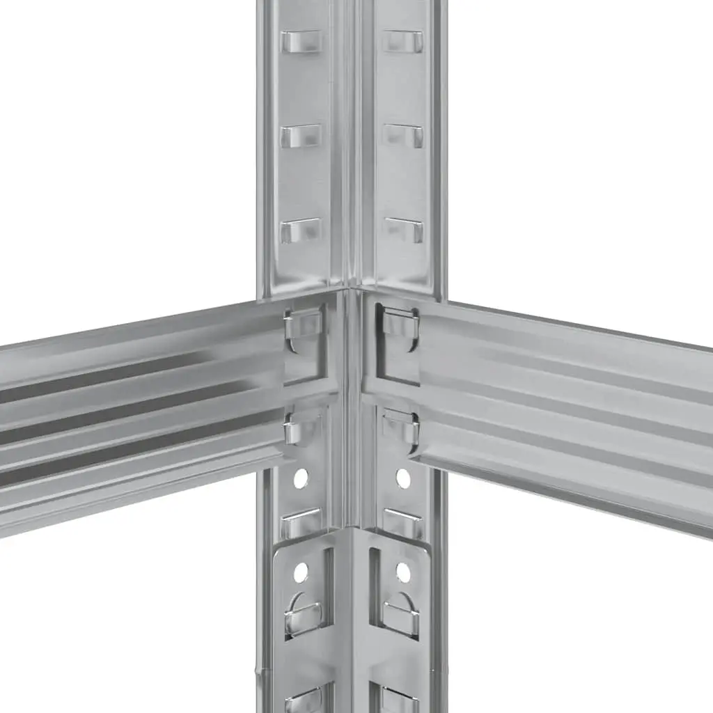 2-Layer Tyre Shelf Silver Steel Height Adjustable Durable Storage Rack