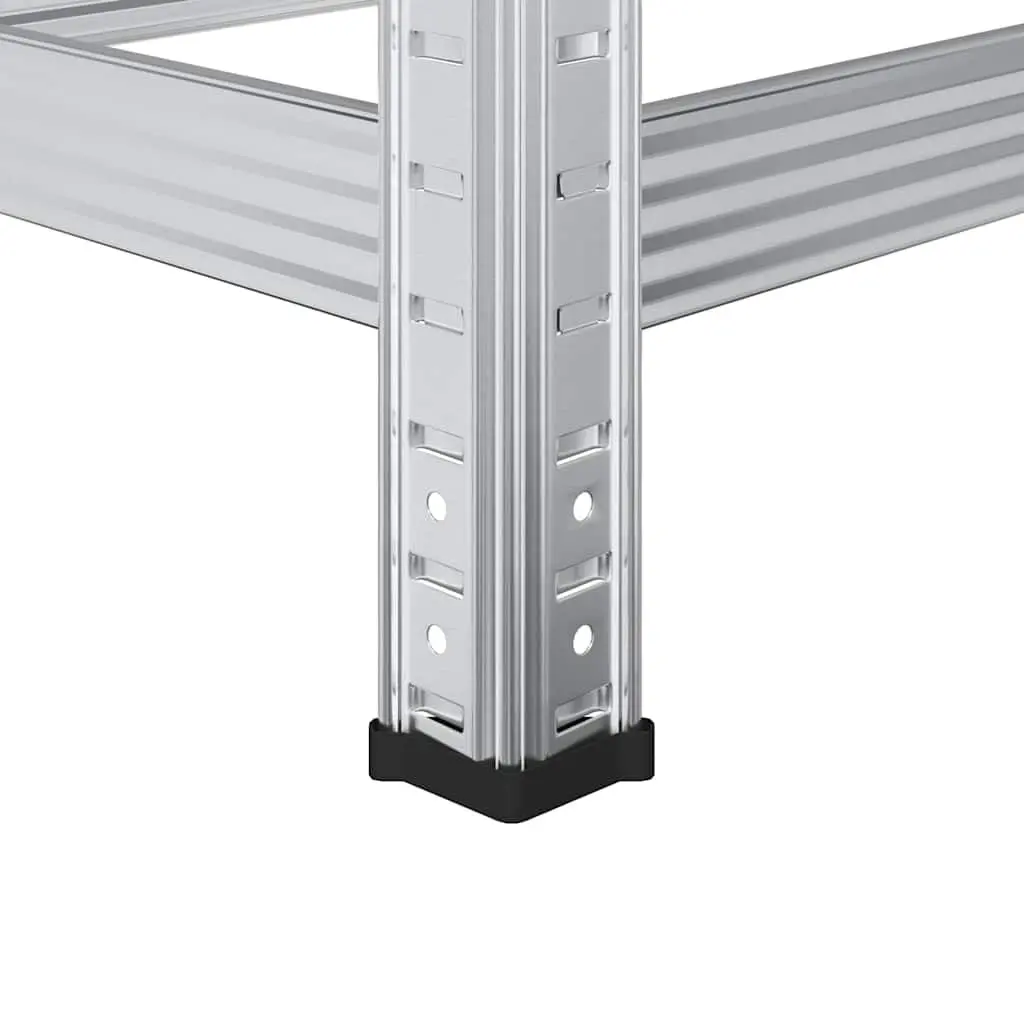 2-Layer Tyre Shelf Silver Steel Height Adjustable Durable Storage Rack