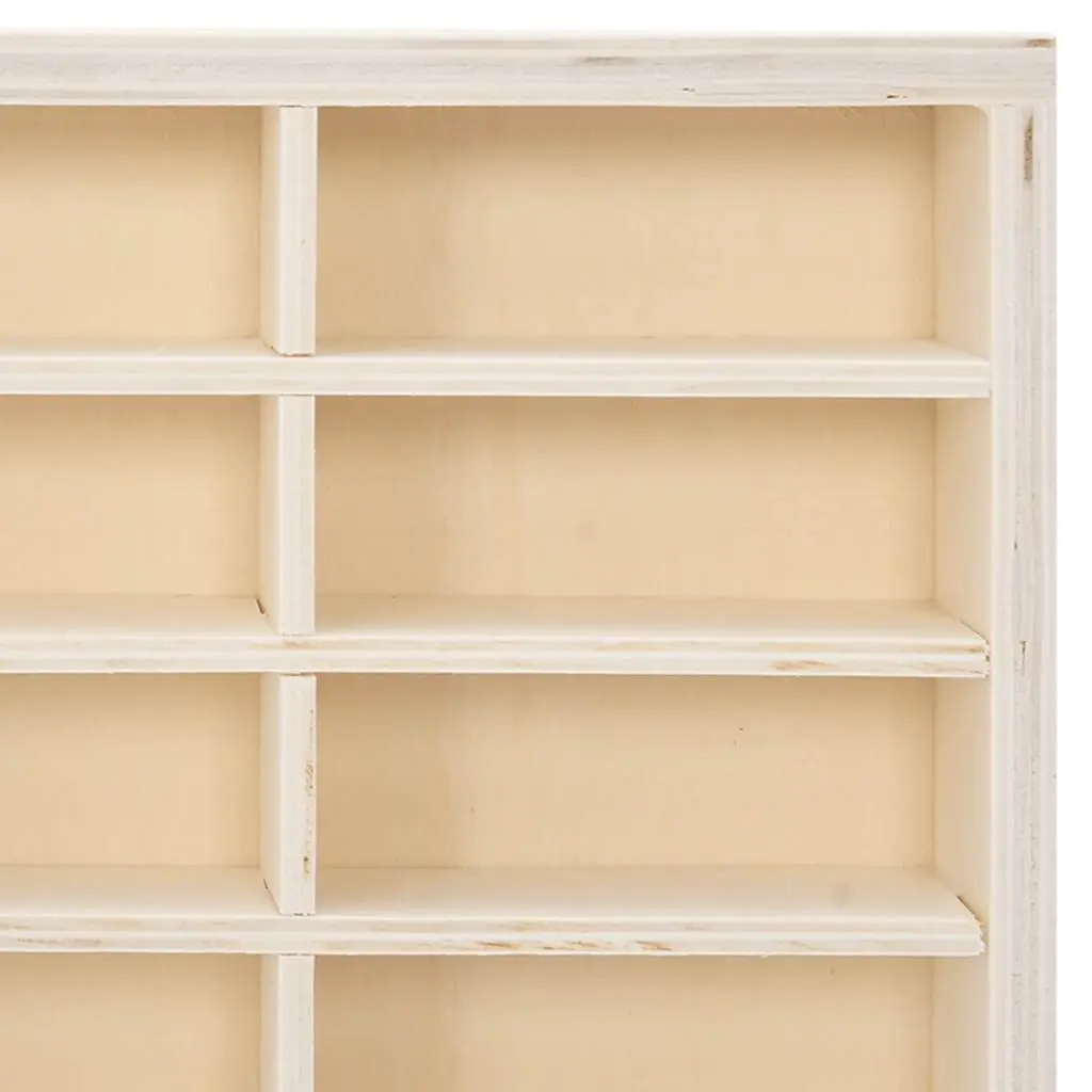 Wooden Wall Mounted Display Case Brown 80 Compartments Organiser