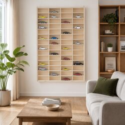 Wooden Wall Display Case with Ample Storage