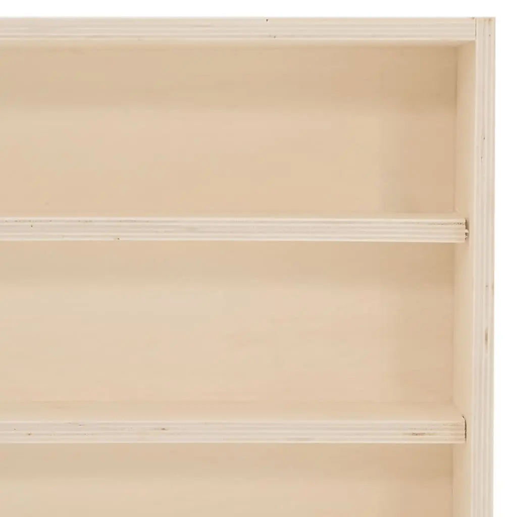 Wooden Display Cabinet Brown Wall Mounted 4 Shelves Transparent Doors