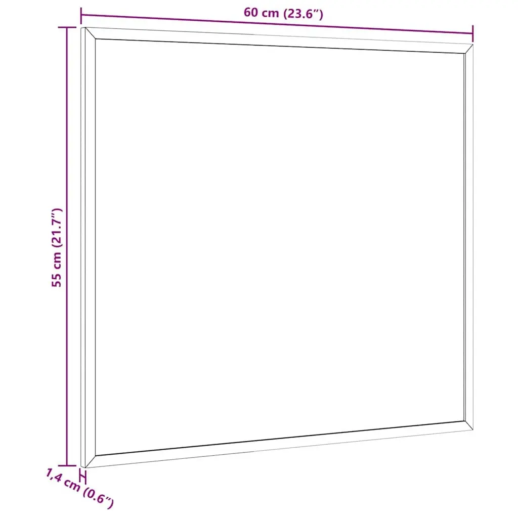 Magnetic Whiteboard White Solid Pine Wood Frame 60x55 cm Dry Erase Board