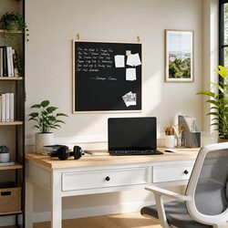Chalkboard Bulletin Board, 60x55 cm with Pine Frame