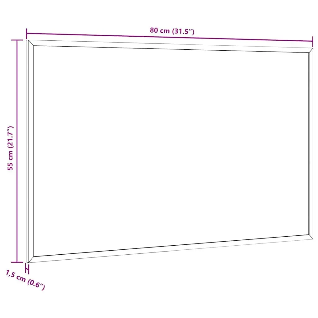 Chalkboard Black 80x55cm Solid Pine Wood Frame Smooth Writing Surface
