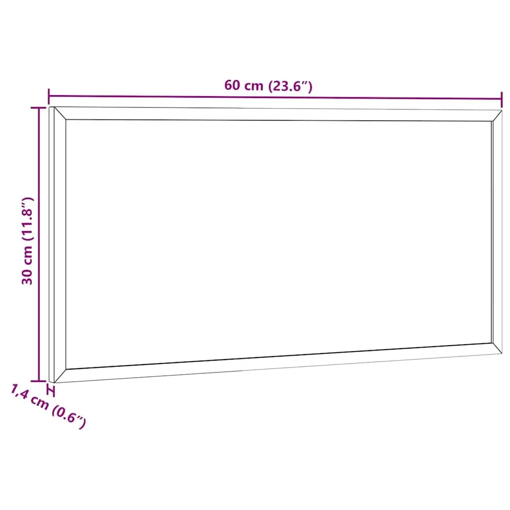 Cork Board Self-Healing Surface Solid Pine Wood Frame 60x30 cm Bulletin Notice Display