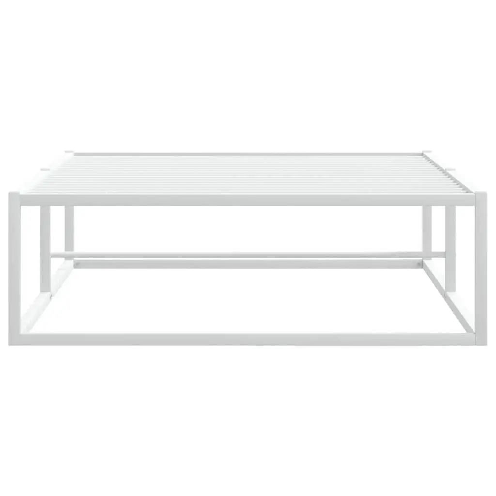 Metal Bed Frame White 92x187 cm Slatted Base Under-bed Storage Space
