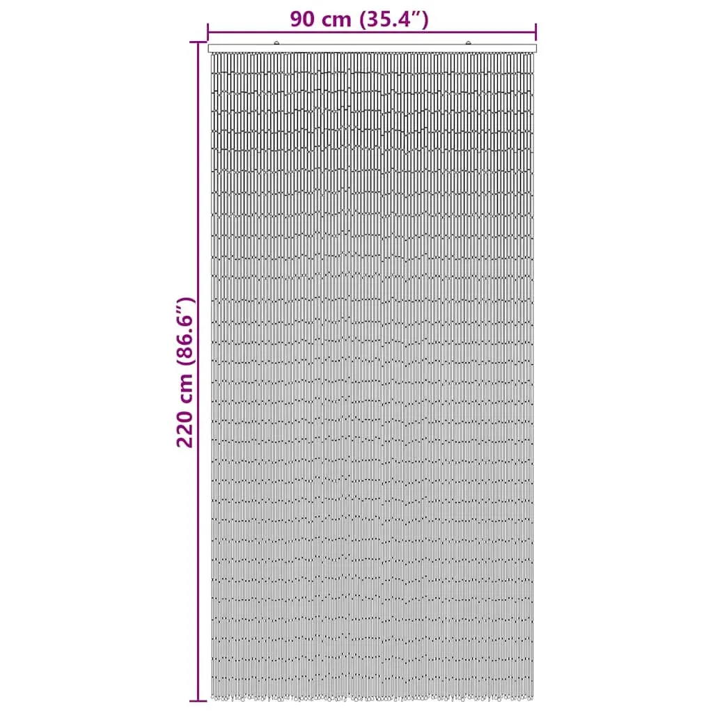 Bamboo Beaded Curtain for Insect Protection 90x220 cm