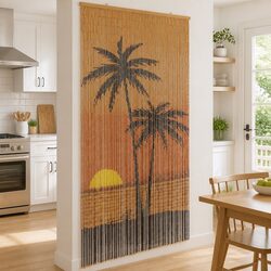 Palm Tree Print Insect Curtain 100x200 cm