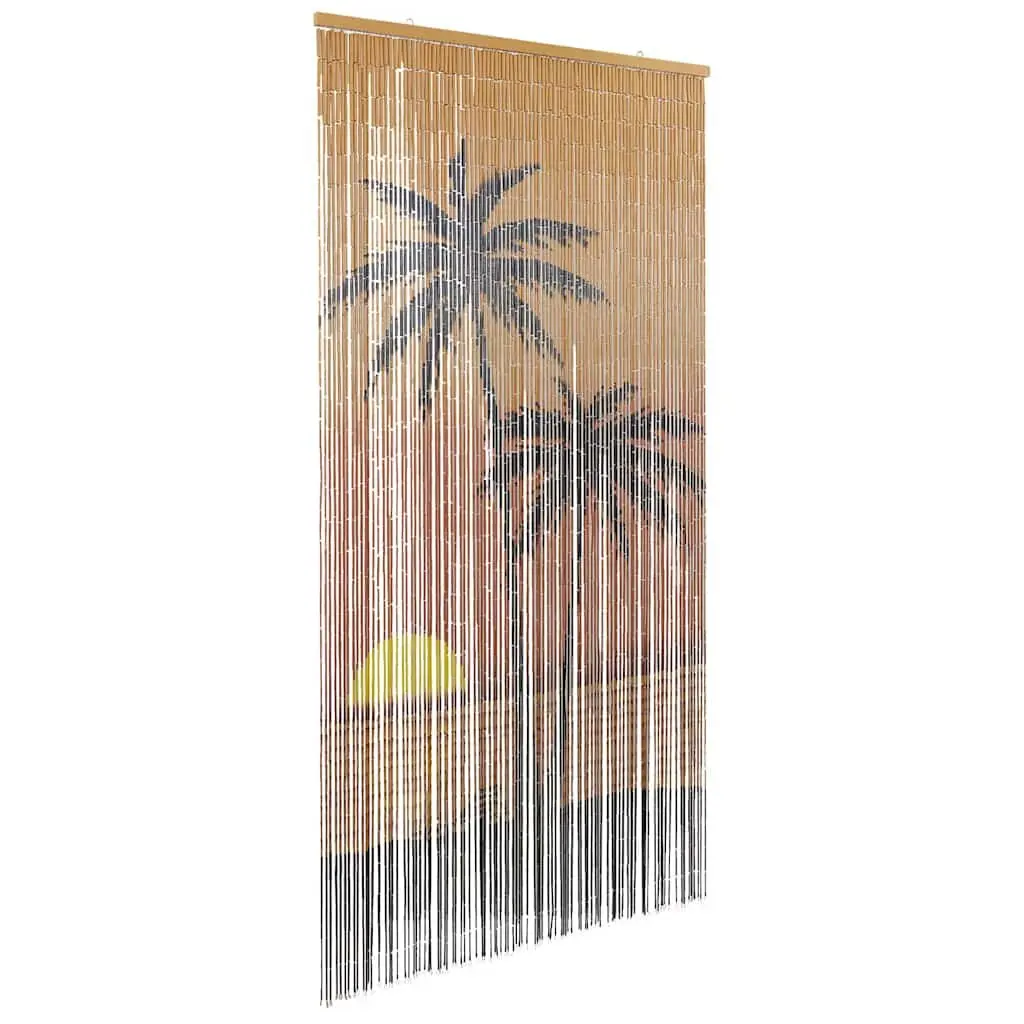 Insect Door Curtain Multicolour 100x200 cm Double-Sided Palm Tree Print Fly Screen Room Divider