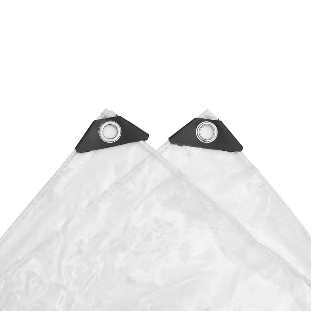Clear PVC Tarpaulin Transparent 3x8 m Waterproof with Eyelets for Outdoor Garden Furniture Cover
