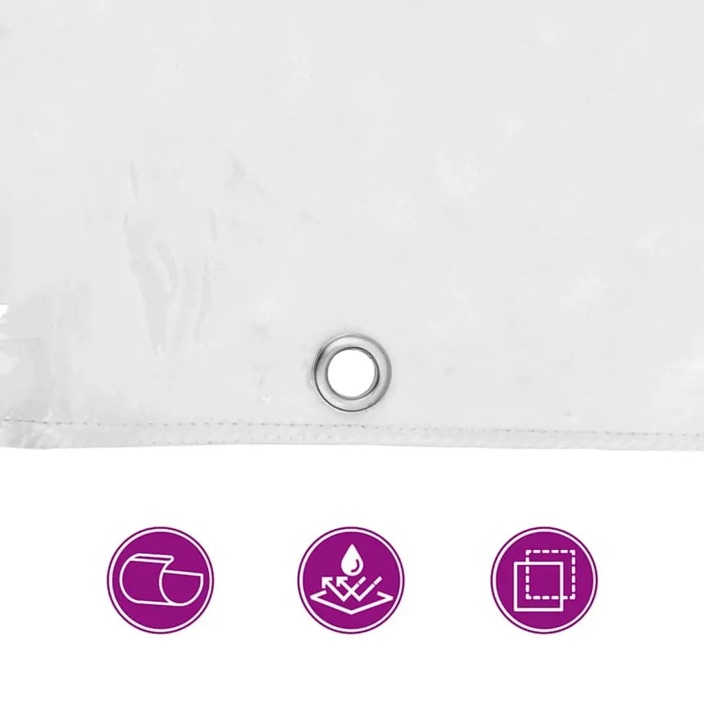 Clear PVC Tarpaulin Transparent 3x8 m Waterproof with Eyelets for Outdoor Garden Furniture Cover