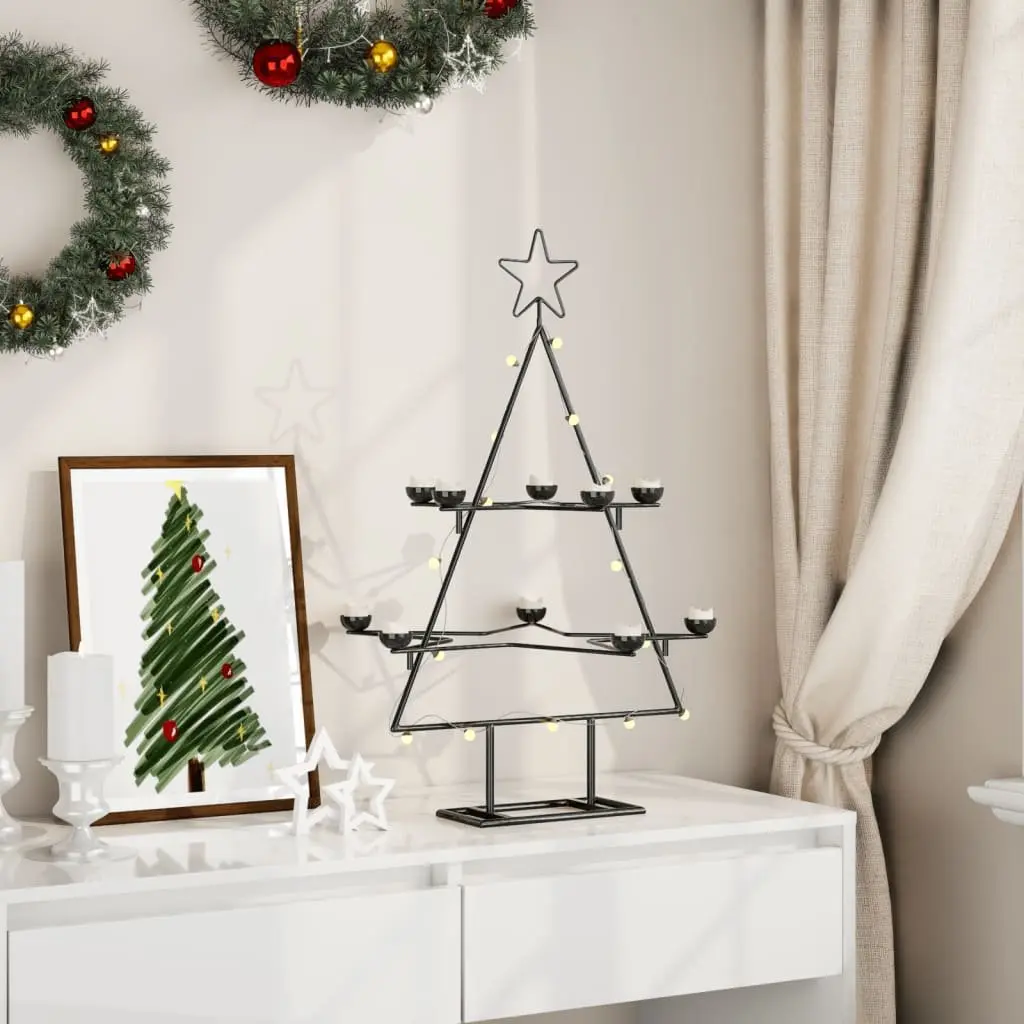 Metal Christmas Tree Decoration Black 75cm DIY Modern Holiday Display Stand