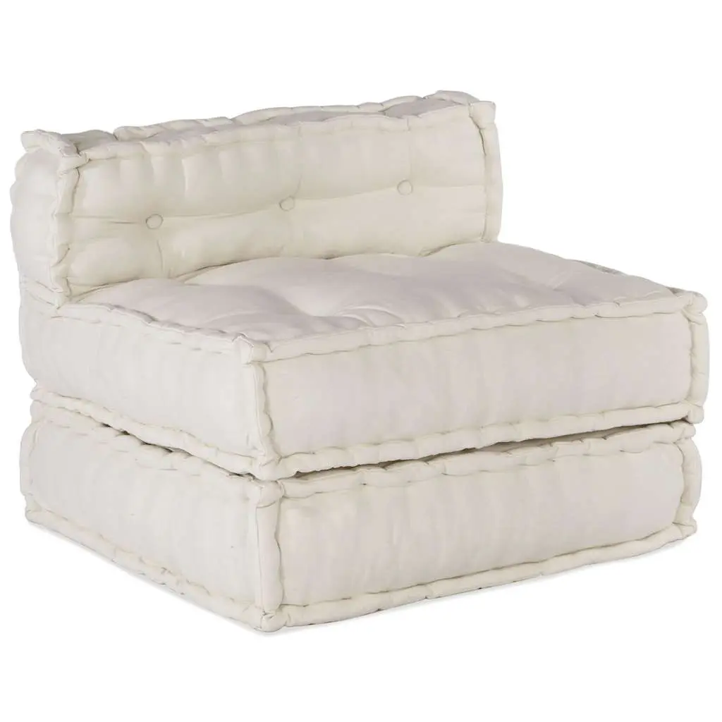 Modular Sofa Unit Cream Foam Filling 70 x 70 x 54 cm Cotton Fabric Lounge Seating