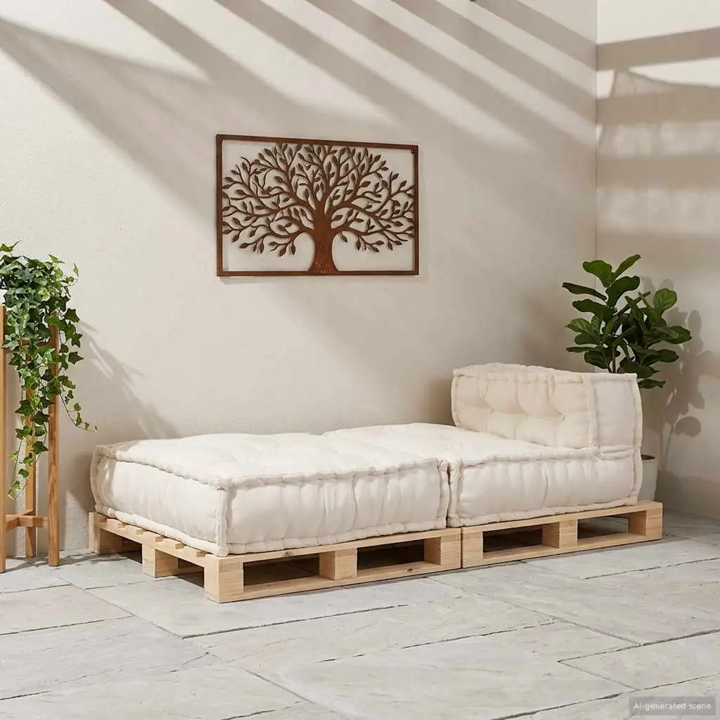 Modular Sofa Unit Cream Foam Filling 70 x 70 x 54 cm Cotton Fabric Lounge Seating