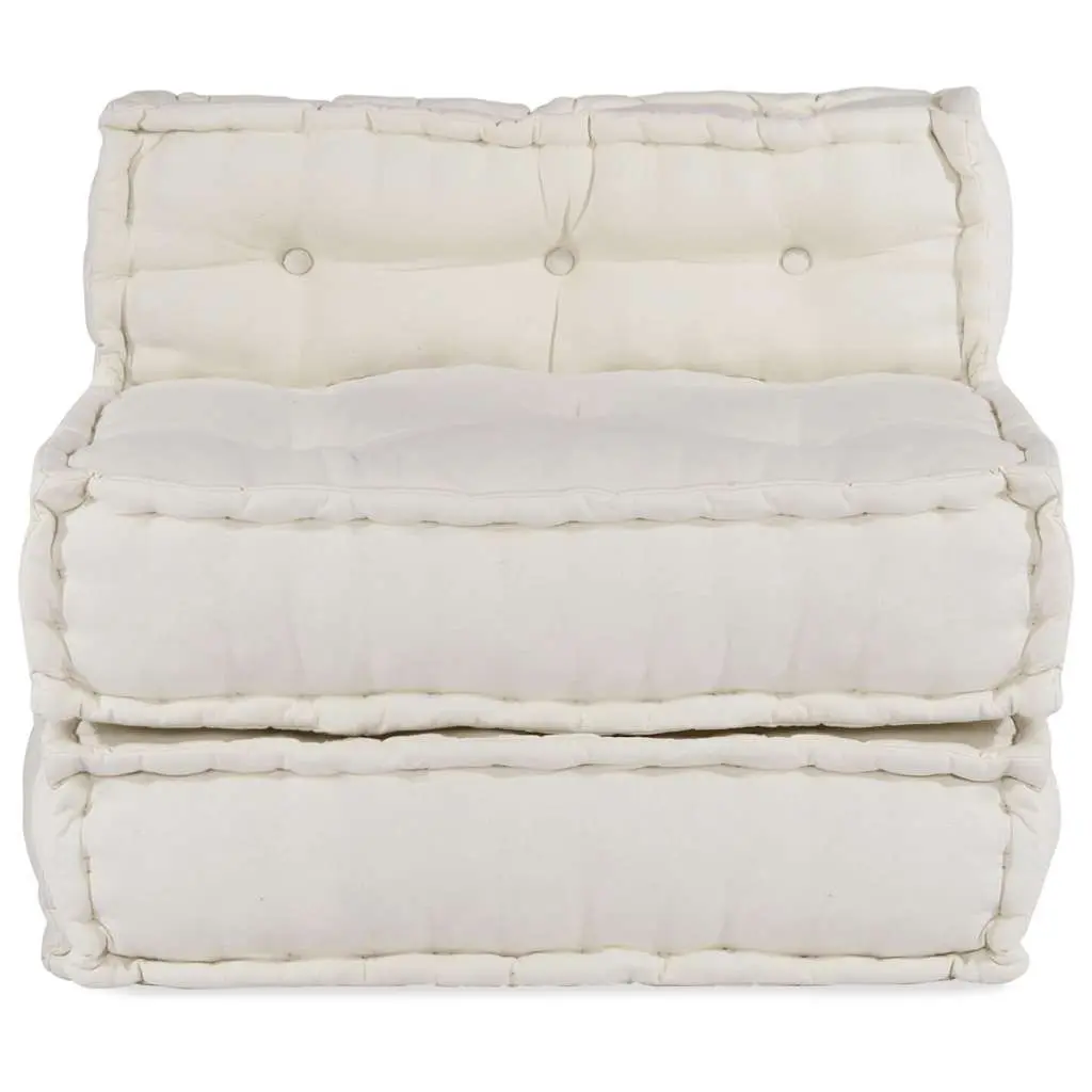 Modular Sofa Unit Cream Foam Filling 70 x 70 x 54 cm Cotton Fabric Lounge Seating