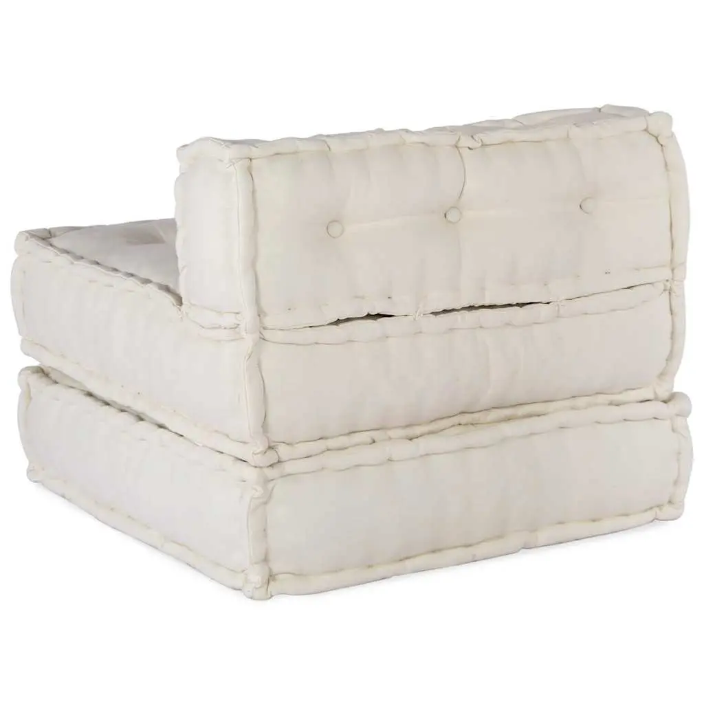 Modular Sofa Unit Cream Foam Filling 70 x 70 x 54 cm Cotton Fabric Lounge Seating