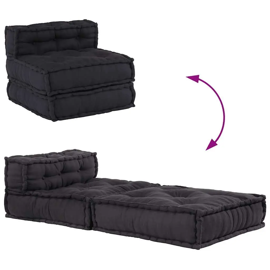 Modular Sofa Unit Anthracite Foam Filled Reconfigurable Seating