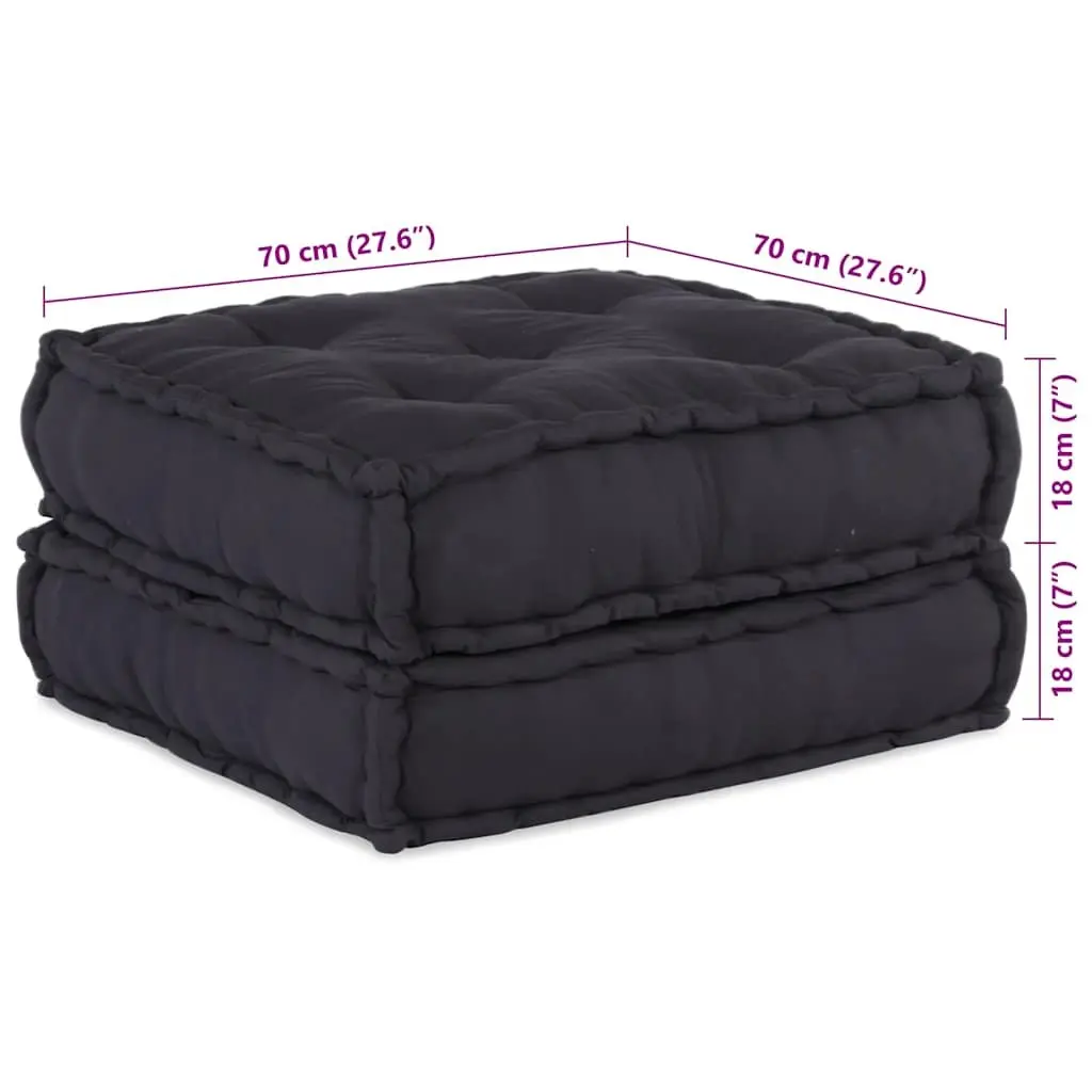 Modular Sofa Unit Anthracite Fabric 70cm Soft Cushioned Seat Living Room Lounge