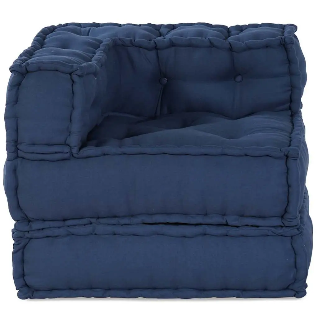 Modular Sofa Unit Blue Fabric 70x70x56cm Breathable Cushion Indoor Outdoor Lounge Seating