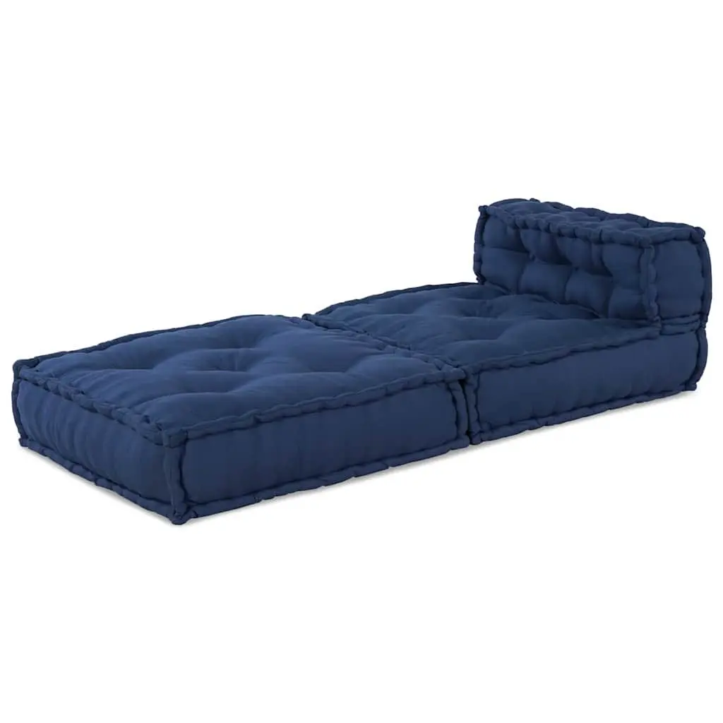Modular Sofa Unit Blue Fabric 70x70x56cm Breathable Cushion Indoor Outdoor Lounge Seating