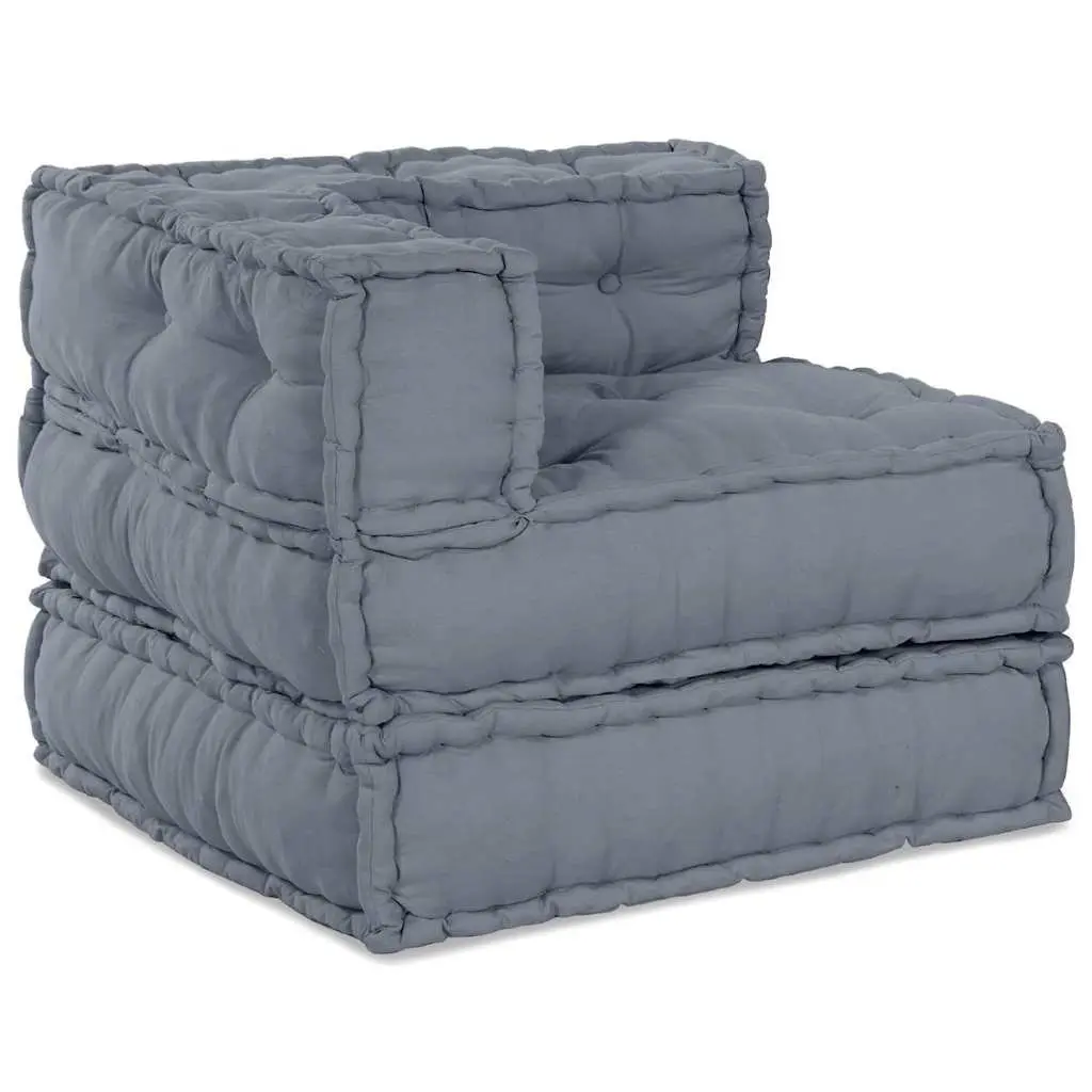 Modular Sofa Unit Grey 70x70x56cm Fabric Cushion Indoor Outdoor
