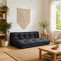 Compact Anthracite Pallet Sofa Cushion Set, 120 x 80 x 38 cm