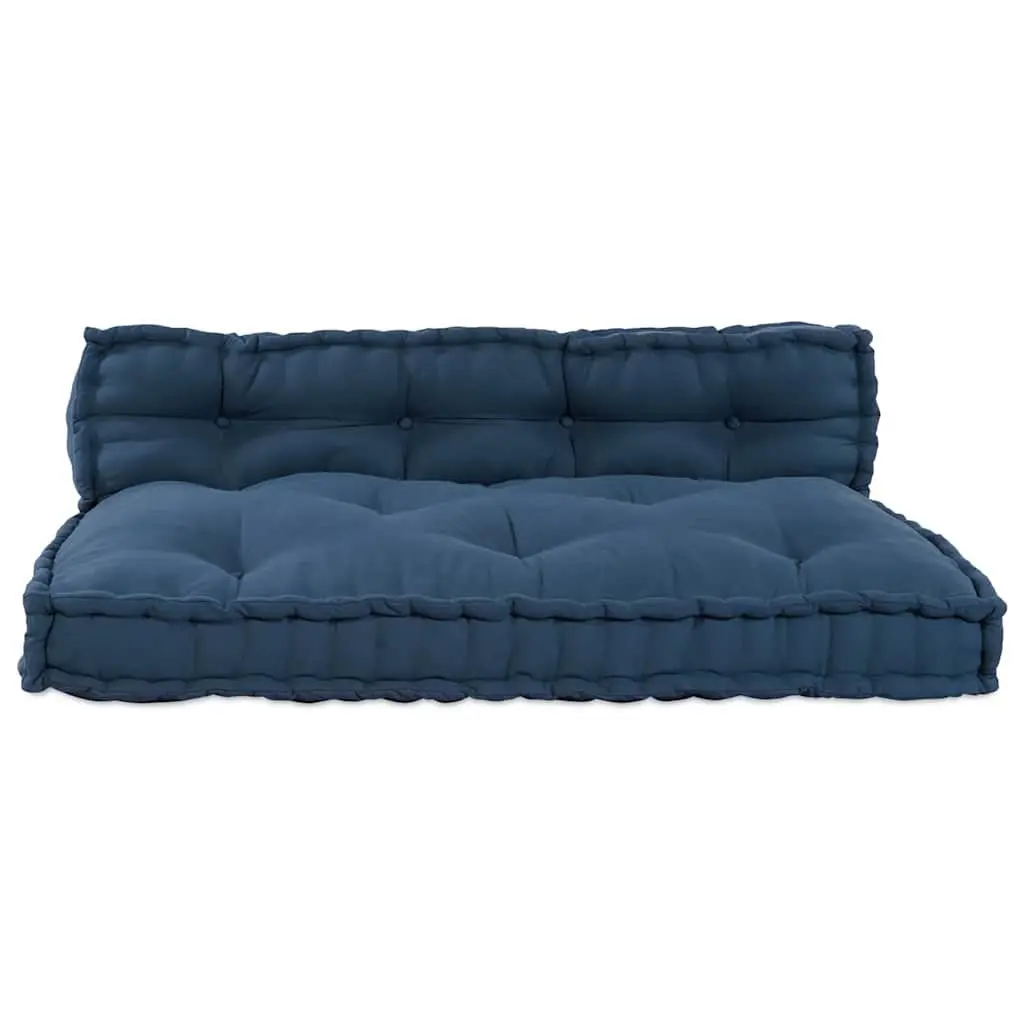 Pallet Sofa Cushion Blue 120 x 80 x 38 cm Fabric Foam Filling Indoor Outdoor 2 Piece