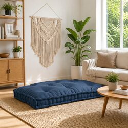 Compact Blue Pallet Sofa Cushion for Flexible Seating 120 x 80 x 12 cm