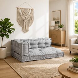 3 Grey Foam Cushions for Indoor and Outdoor Use