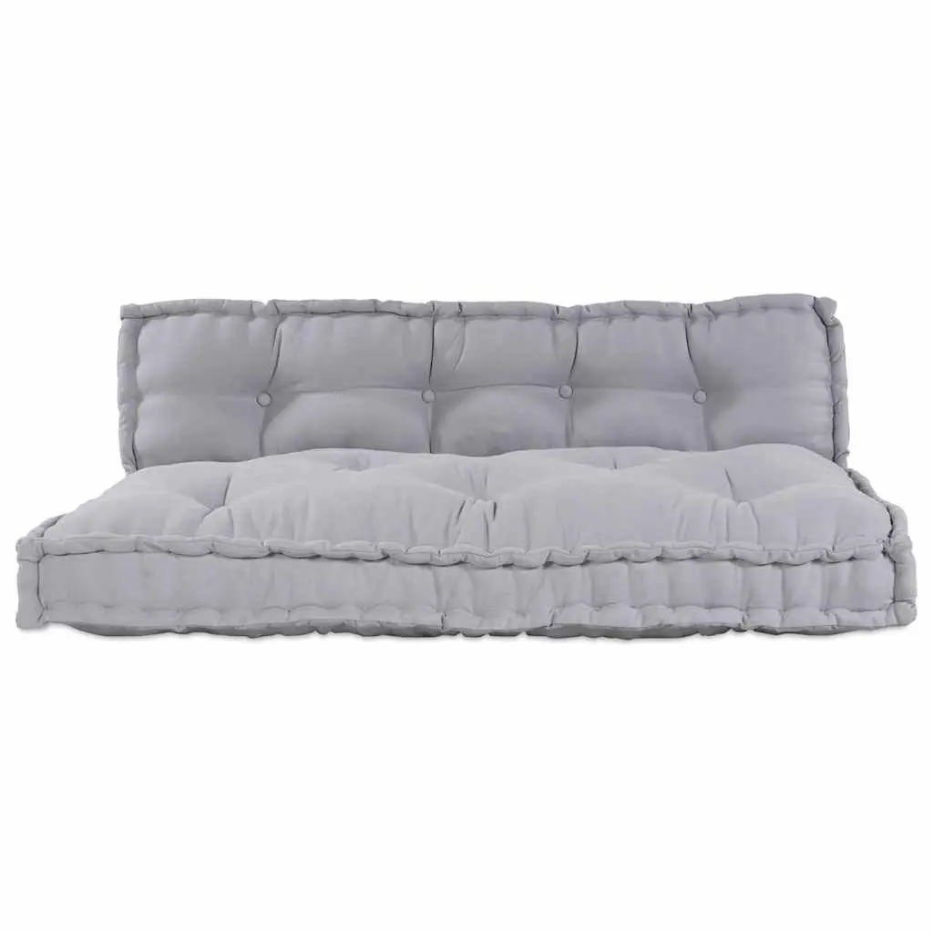 Pallet Sofa Cushion Grey 120x80x38cm Fabric Modular Indoor Outdoor Seating 2 Piece