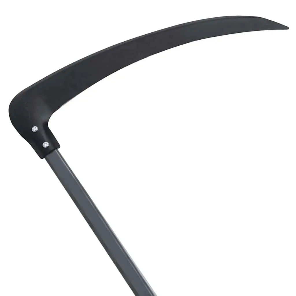 Scythe Black 145cm Steel Blade Curved Garden Tool with Grinding Stone for Grass Cutting and Weeds Removal