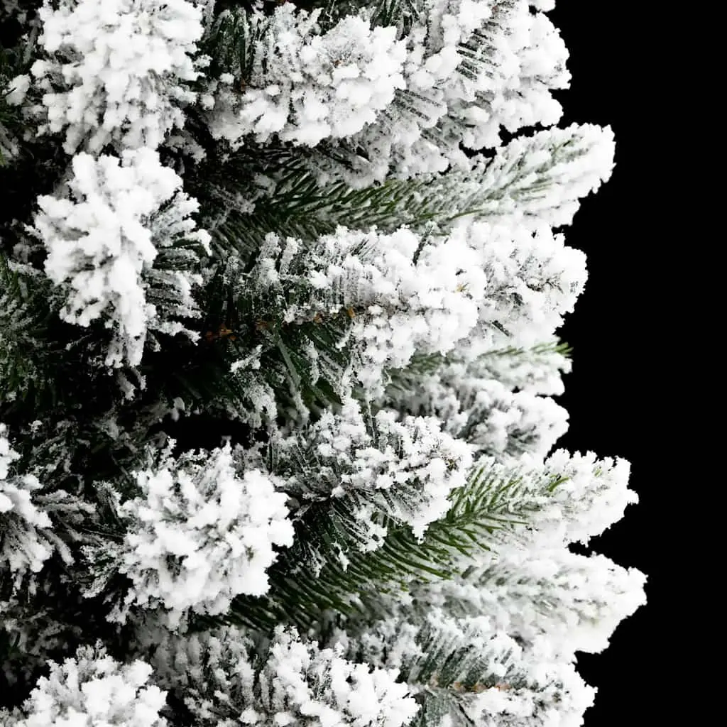 Artificial Slim Christmas Tree 180cm Flocked Snow White PVC PE Tips Holiday