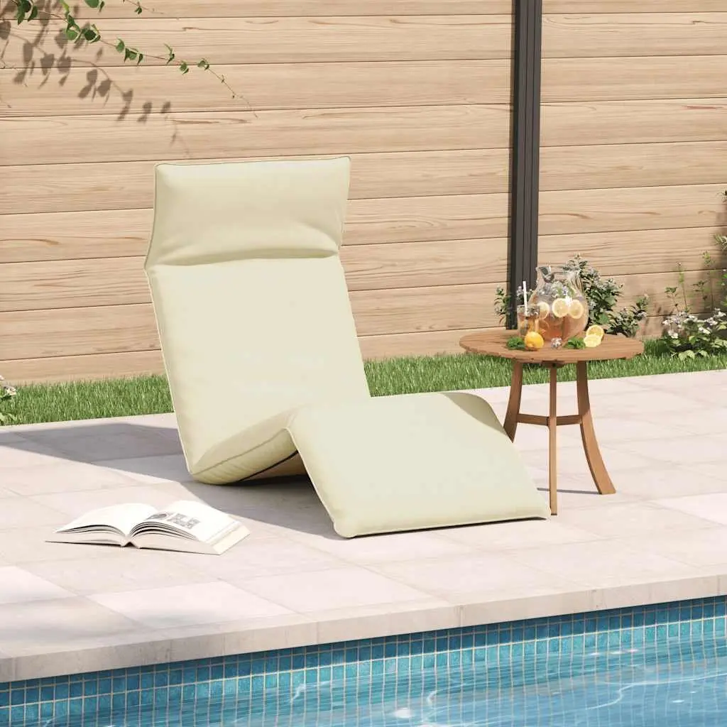 Folding Sun Lounger in Cream