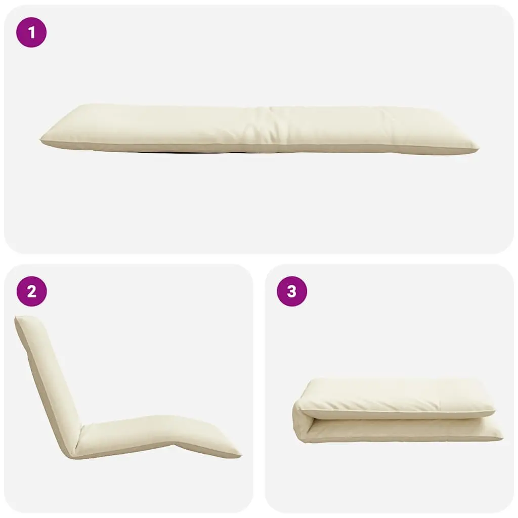 Folding Sun Lounger in Cream