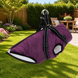 Waterproof Dog Coat with Built-in Harness for Winter Comfort