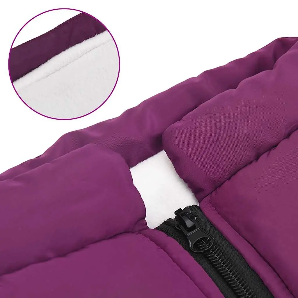 Dog Coat with Built-In Harness Waterproof Reflective Winter Jacket Purple 3XL