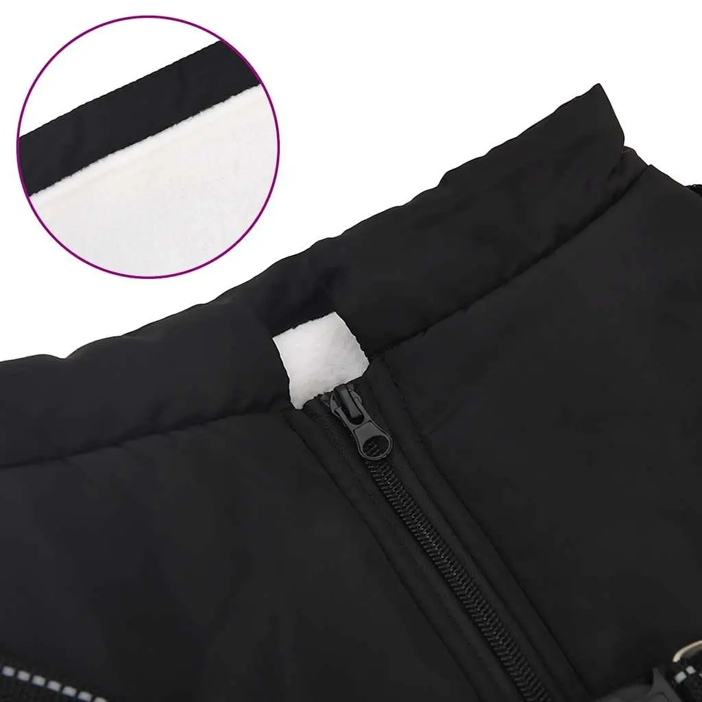 Dog Coat with Built-in Harness Waterproof Reflective Winter Jacket 3XL Black