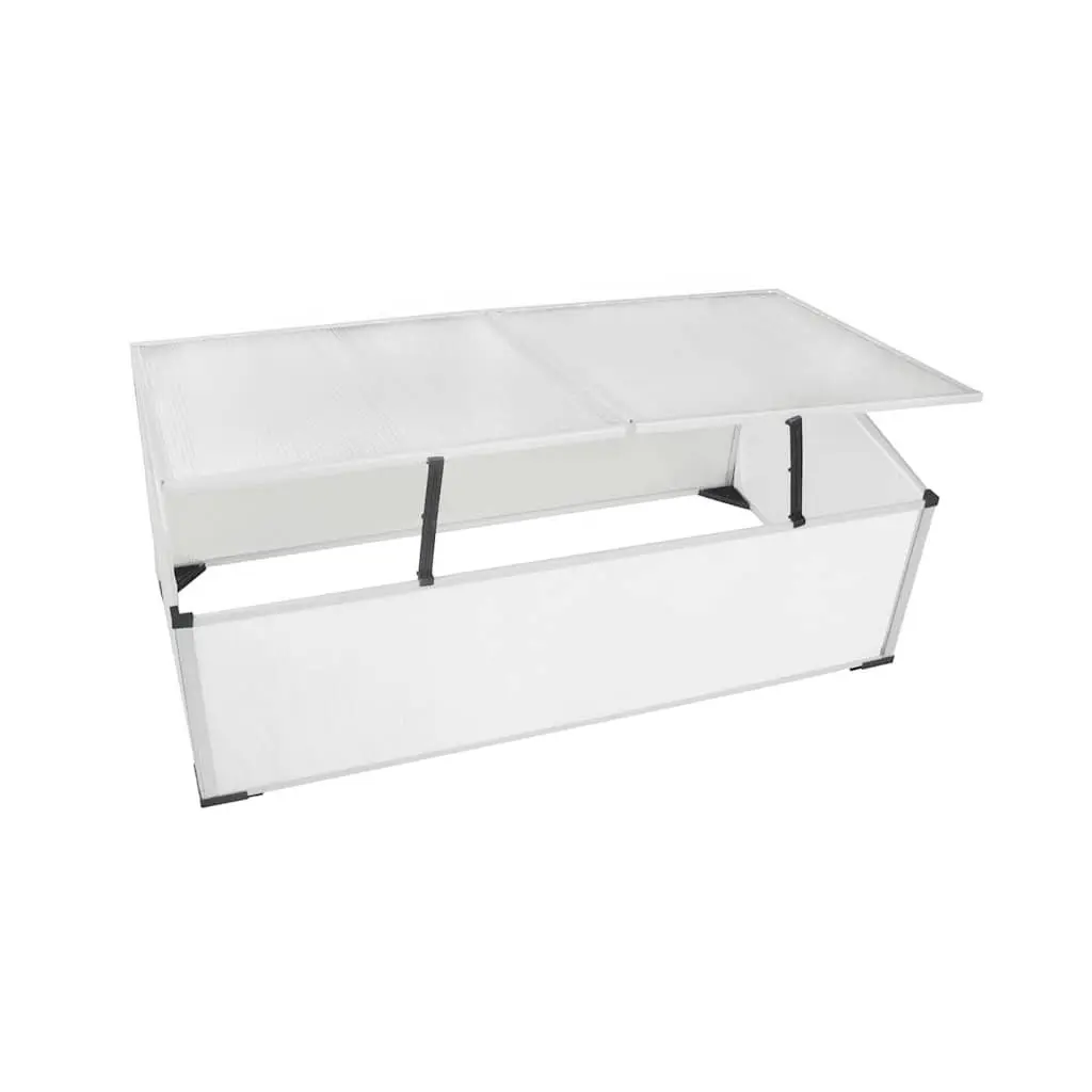 Cold Frame Greenhouse Transparent Polycarbonate 2 Lids Mini Garden Plant Protection