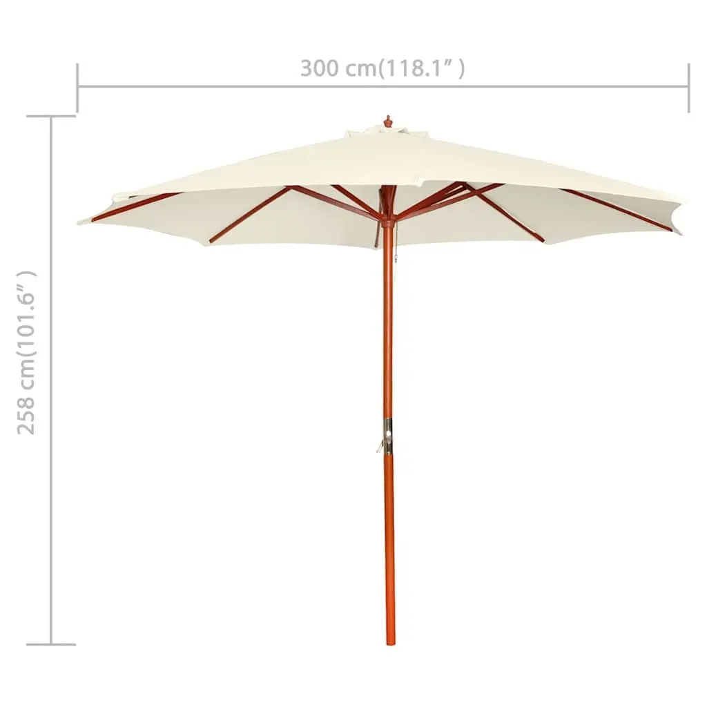 Garden Parasol White 300x258cm Outdoor Sunshade Patio Umbrella Shade Canopy
