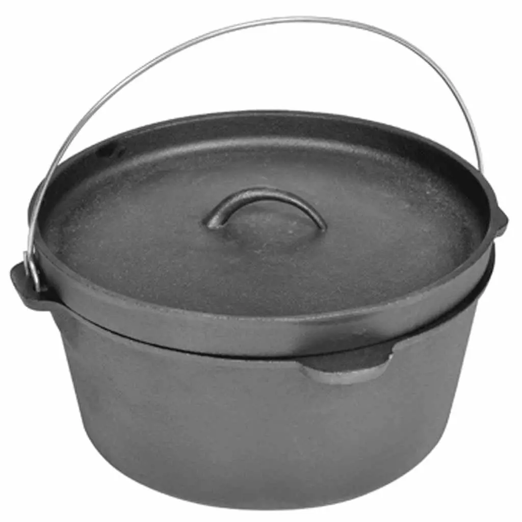 Dutch Oven Cooking Pot 9QT Camping Cookware Casserole Stew Roast Pot with Case