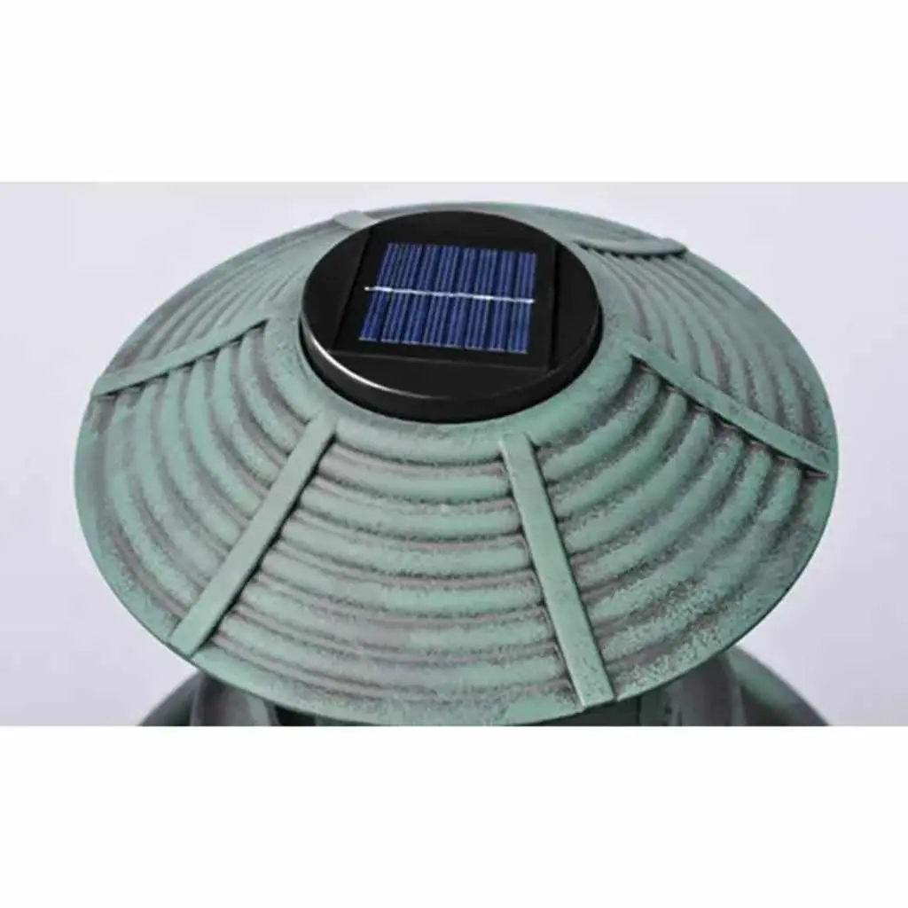 Bird Bath Green Outdoor Garden Decor with Solar Light